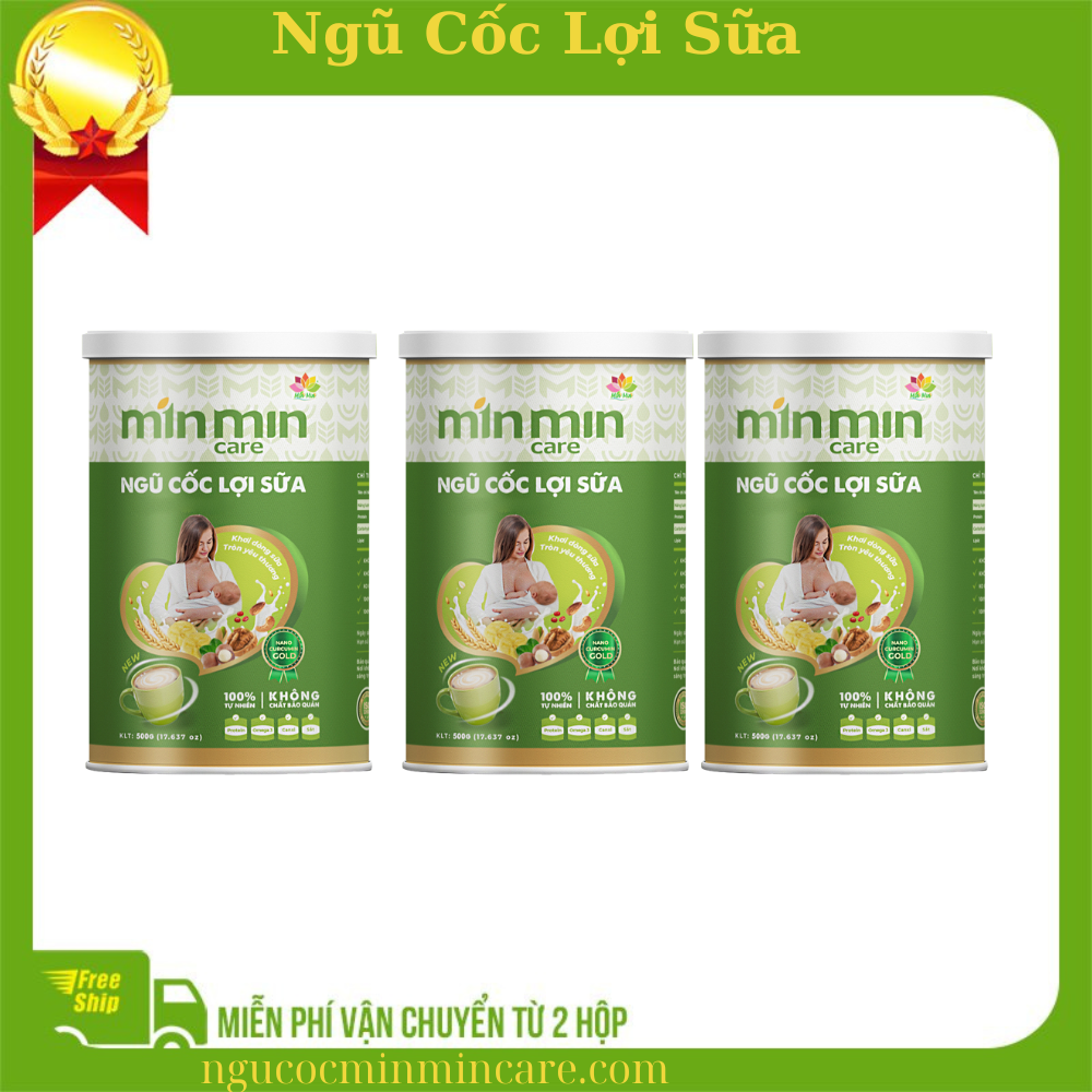  (Combo 3 hộp )Ngũ cốc lợi sữa 38 hạt min min care dạng lon thiếc